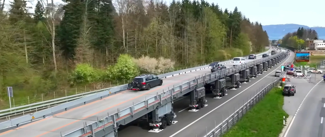 Switzerland’s moving bridge that kept traffic flowing